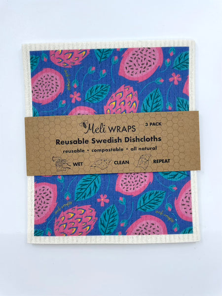 Papaya Swedish Dish Cloth Set of 3